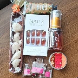 New Press-on Nails Mini Candles Hand Cream Shower Gel Lip Gloss Korean Skincare